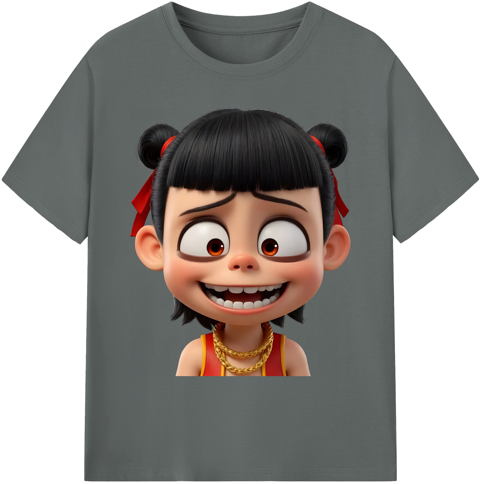 （画像用） Ne Zha 2 ナタ 魔童の大暴れ 綿100％ メンズ半袖Tシャツ｜肌触りやわらか＆通気性